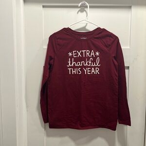 Girls XL thanksgiving long sleeve t-shirt cranberry